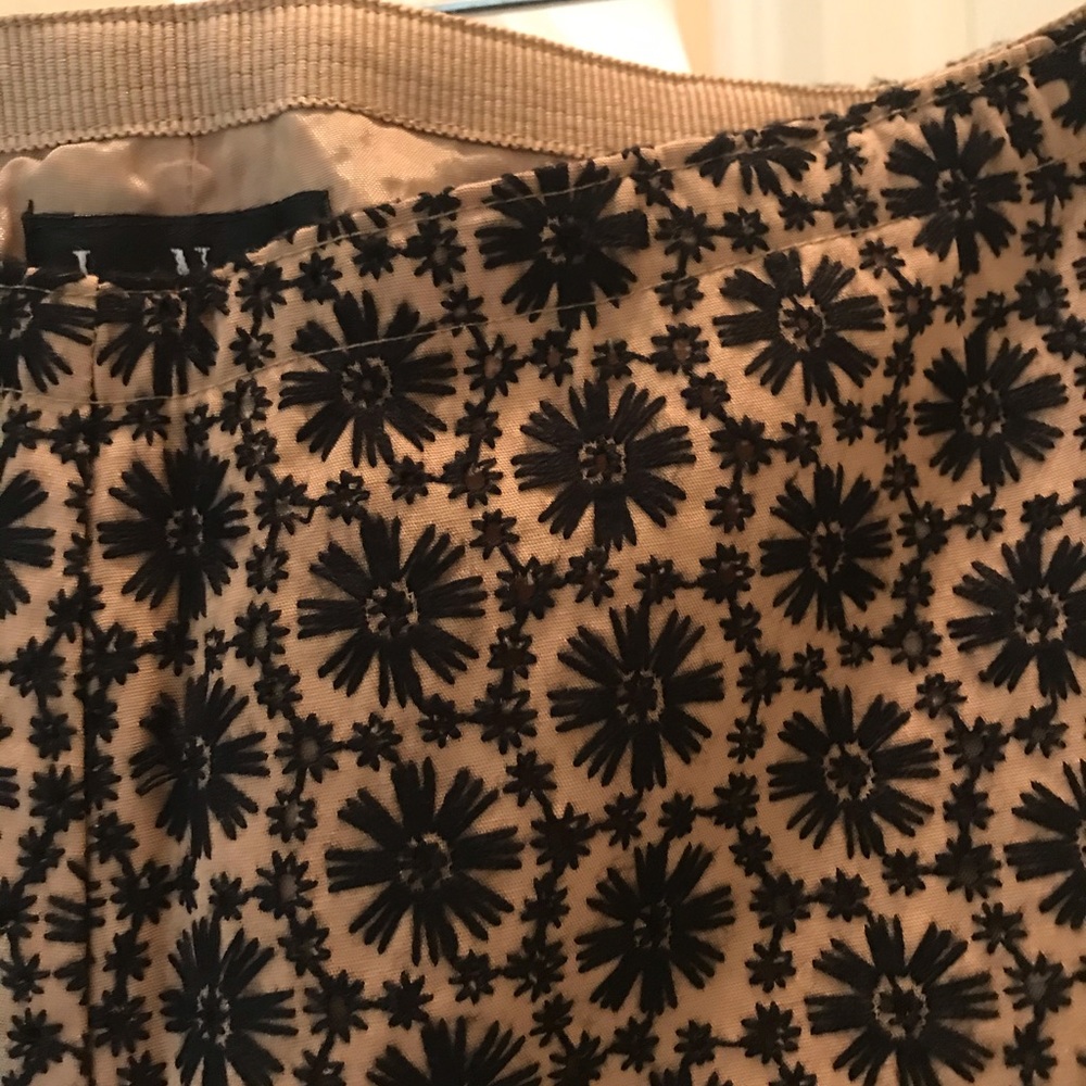 NWT INC tan/ black embroidered lined pants